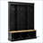 Elegant APP Controlled LED Light Hall Tree With 9 Hooks, Roman Column Design  Storage Bench With 3 Cabinets, Farmhouse Entryway Organizer With Shelves For Hallway-246867304
