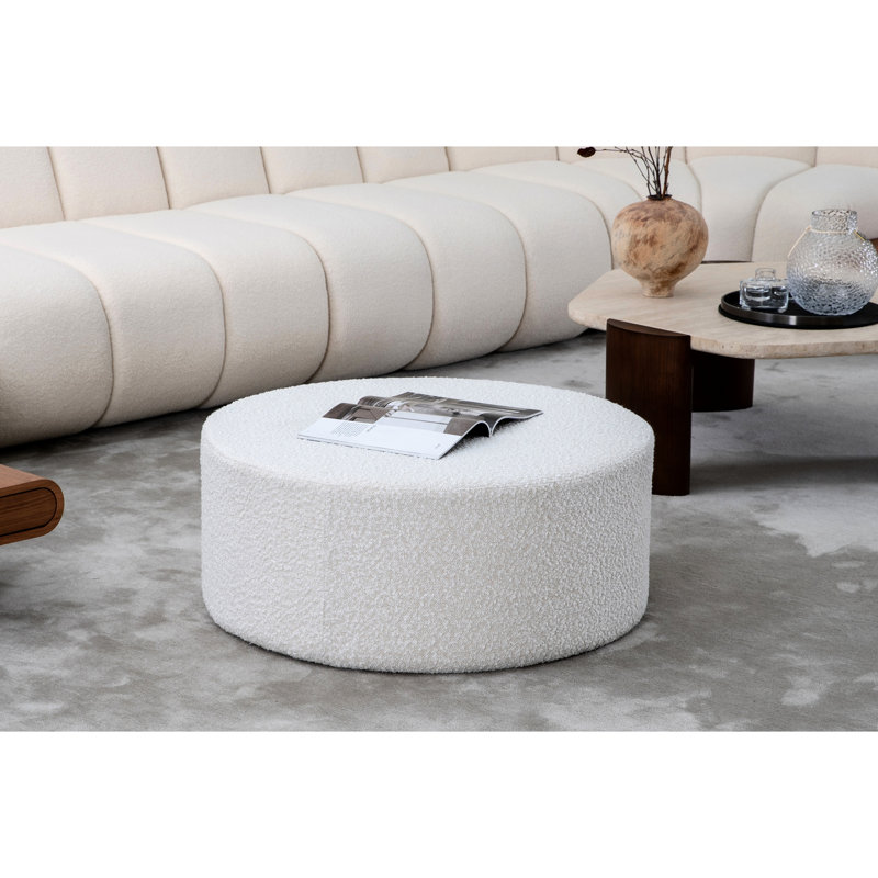 Beige Entryway End Table With Boucle - Welcoming Addition Side Touch