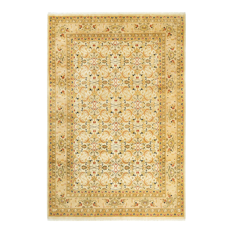 Tapis unique en laine noué à la main 6 pi 2 po x 9 pi 1 po nouvel âge Keenan