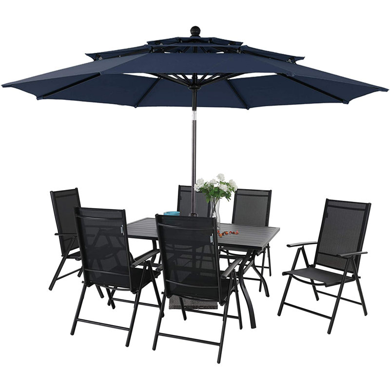 Ensemble repas pour 6 personnes avec table rectangulaire