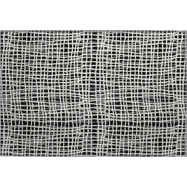 Premium Machine Washable Prisco Black Rug