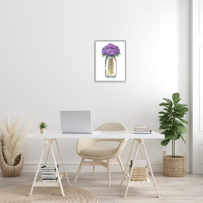 Pot de fleurs aquarelle mauve, L 16 po x H 20 po