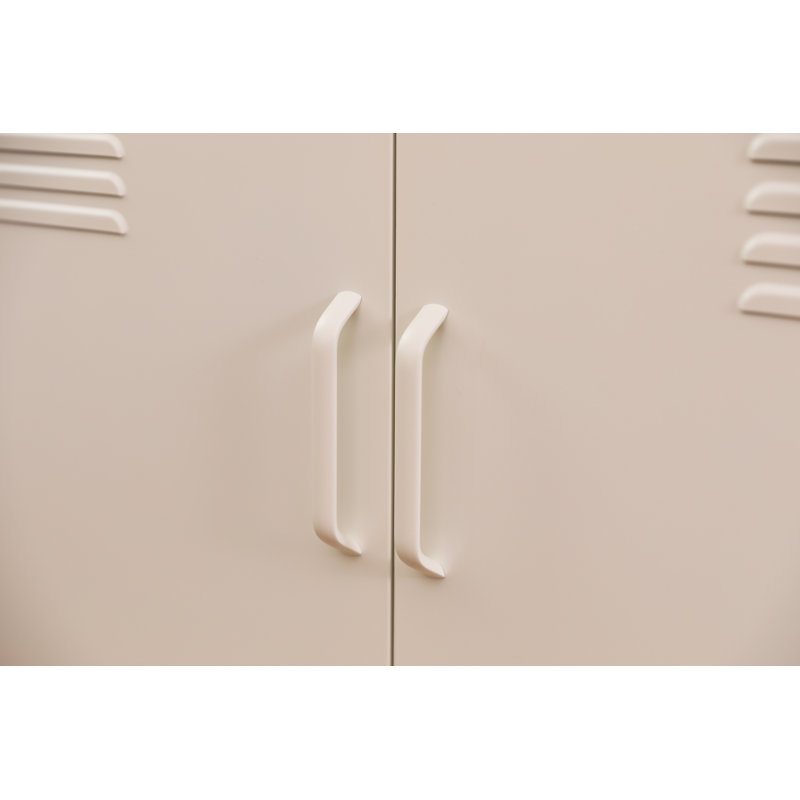 Armoire de rangement multifonctionnelle en métal, 25.2" H x 39.37" W x 15.75" D, White