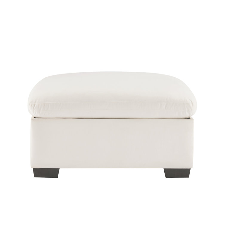 Repose-pieds Cloudies avec velours blanc, Blanc