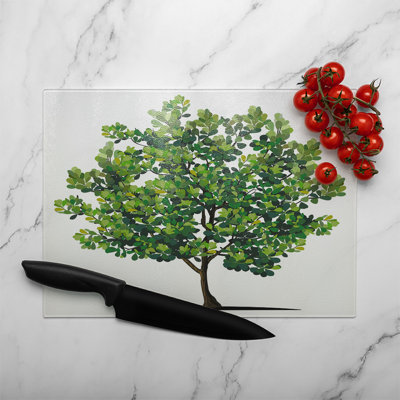 Tree Designer Glass Chopping Board