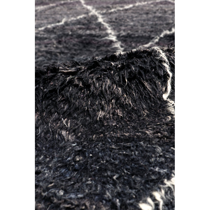 Tapis gris anthracite en laine noué à la main Casablanca