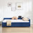 Upholstered Daybed with Trundle, Sturdy Wooden Frame, Modern Diamond Grid Design for Versatile Use in Bedrooms and Guest Rooms-324887303