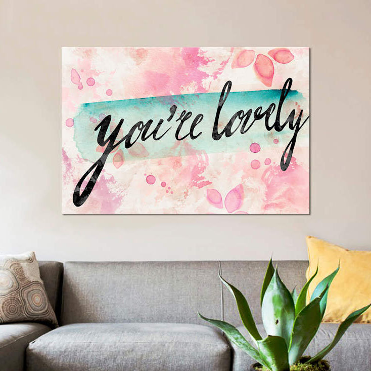 « you is jolie », impression sur toile, H 40 po x l 60 po x P 1,5 po, Toile tendue, Pas de tapis