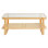 Table basse en rotin, table basse rectangulaire en bois tissé en rotin de style Mid-Century avec plateau en verre trempé, table basse de rangement moderne Boho de 45 pouces avec pieds en bois naturel, pour le salon, la chambre à coucher et les petits e