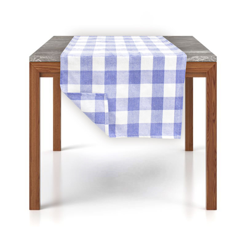Chemin de table Blue Country Buffalo, 36 po x 16 po, Bleu