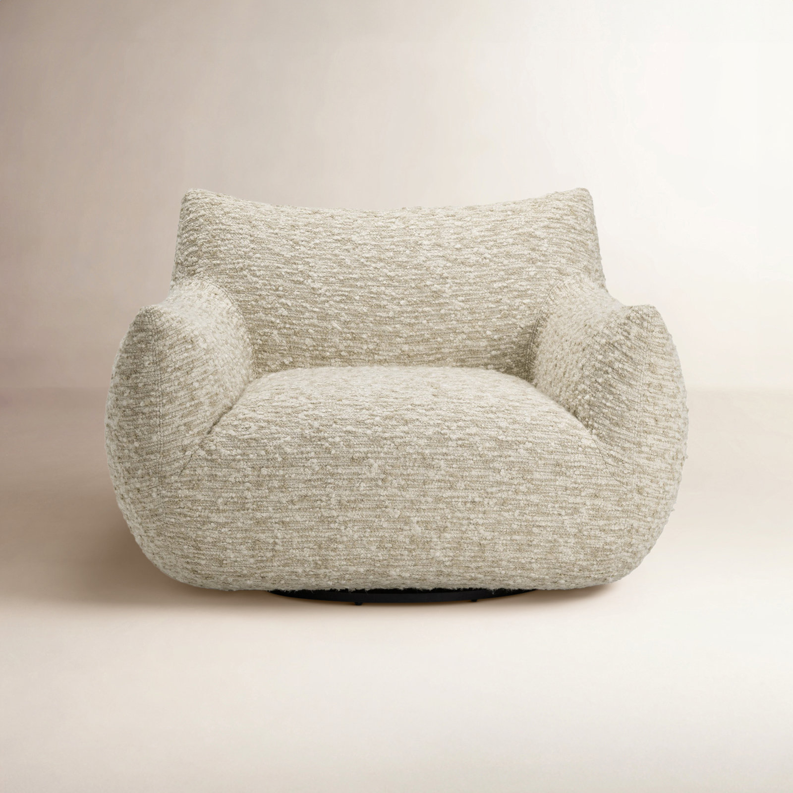 Nowthen Swivel Club Chair, Solema Cream Boucle