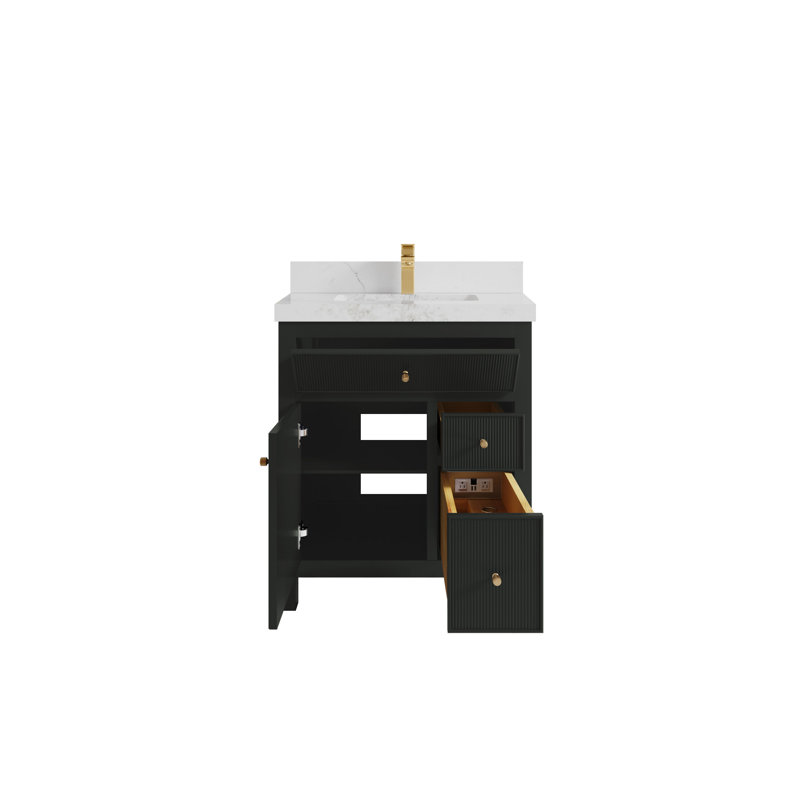 Sonoma 30 po X P 22 po De salle de bain Quartz doré, Calacatta Nuvo