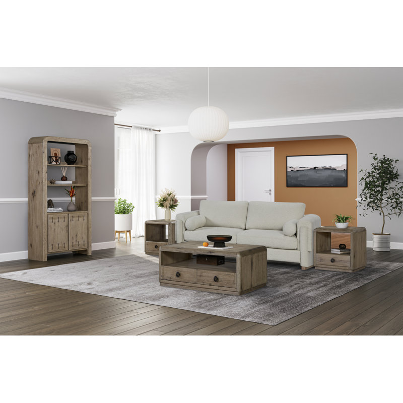 Zina End Table with Drawer – English Knotty Oak