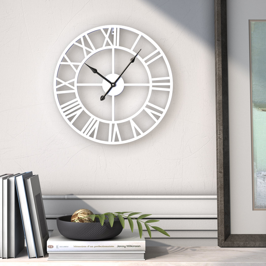 Crannell Vintage Wall Clock with Roman Numerals for Home Decor