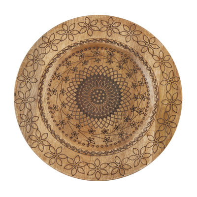 Assiettes décoratives en bois de manguier sculpté (ensemble de 4)