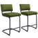 Ambrine Low Back Tufted Velvet Upholstered Counter/Bar Stool with Steel Sled Frame
