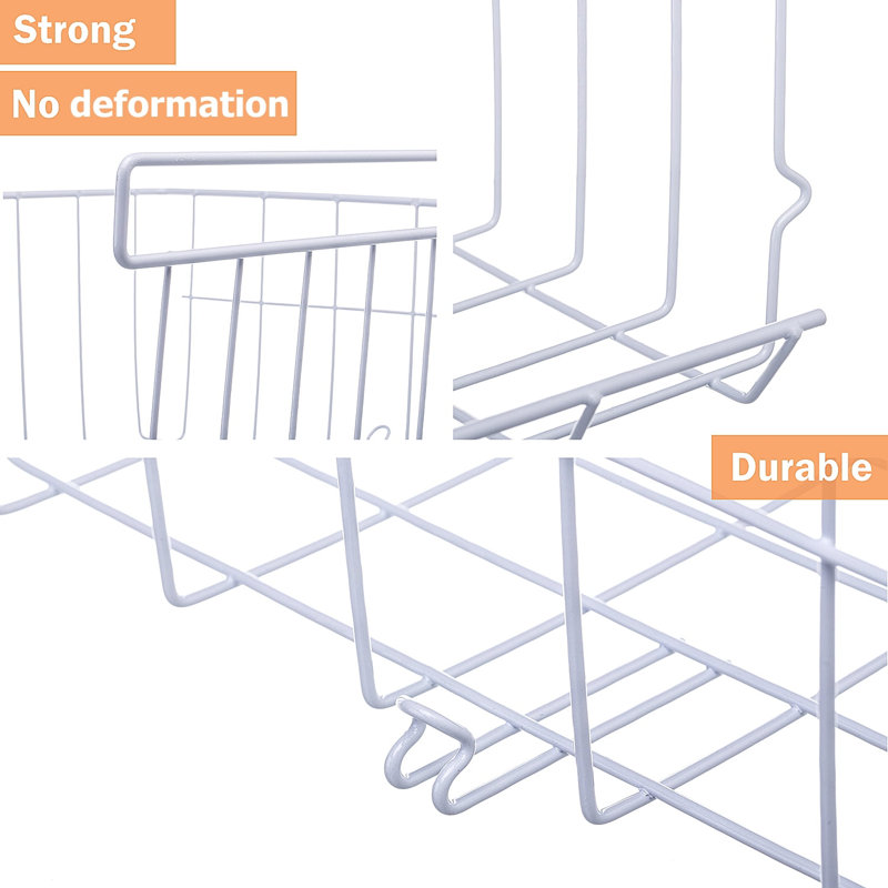 ROFAY, panier de rangement sous étagère, bacs de rangement 12,4 * 11,6 * 6,2 po, paquet de 2, blanc