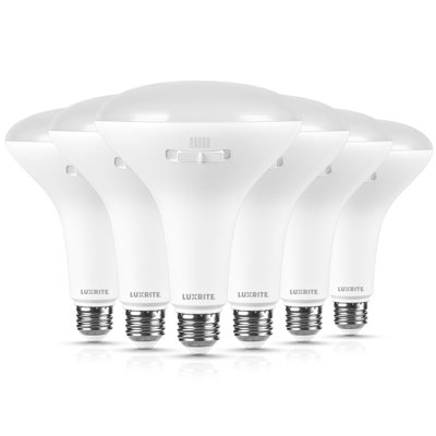 Luxrite BR40 LED Light Bulb 12W=90W 5CCT 2700K 3000K 3500K 4000K 5000K Dimmable, 1080 Lumens, LED Flood Light Bulb, UL Listed, E26 Medium Base 6 Pack