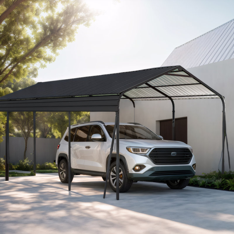 12x20 Metal Carport Kit, Galvanized Steel Canopy for Outdoor Car, Truck, and Multi-Use Garage Storage;car shed