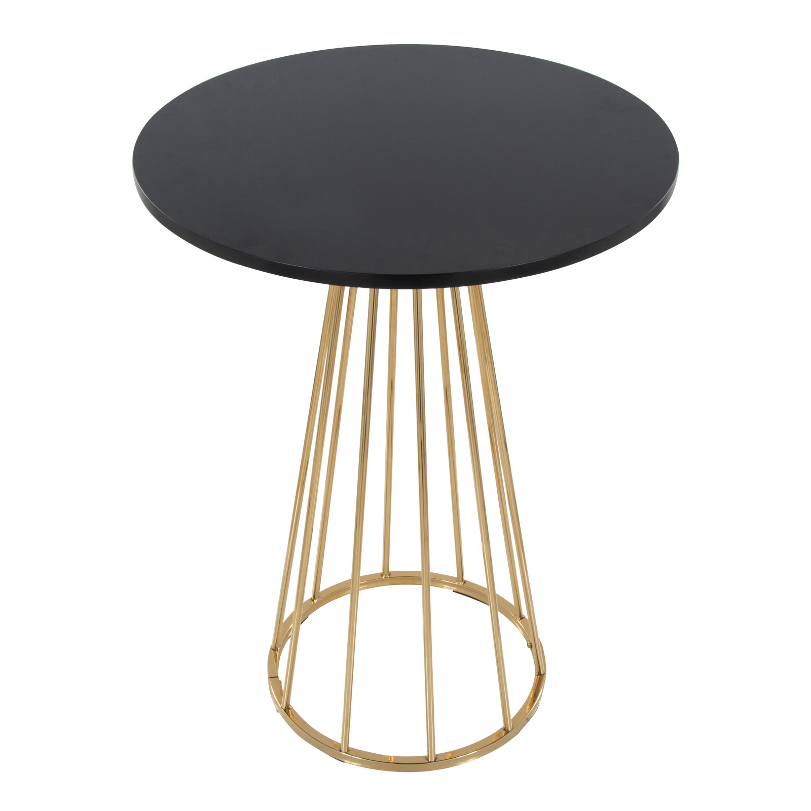 Orvile Dining Table, Black, Gold, 36"