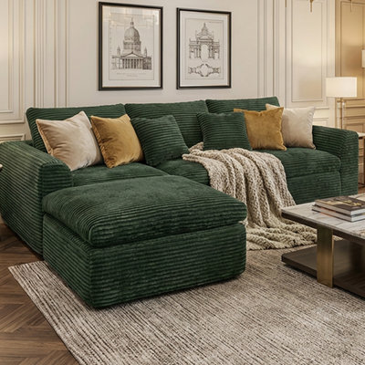 108-Inch High-Resilience Boneless Sponge Sofa With Double-Layer Cloud Cushions And Flexible Modular Design.