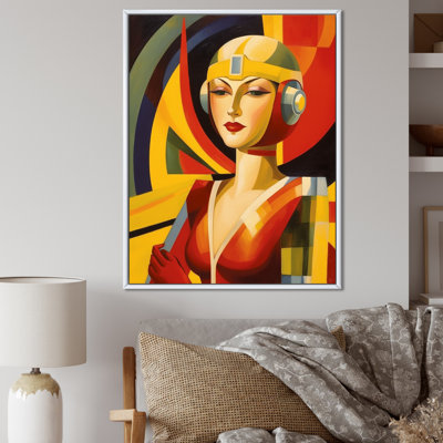 " Streamlined Future Art Deco Woman Portrait "