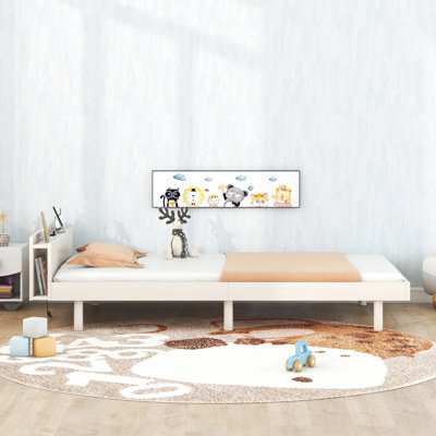 Modern Twin Size Bed With In White Wash - Offering Comfort And Style For Bedroom Living Washed Built-in Adding Flair To Your