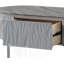 Table basse grise à finition lustrée et chrome