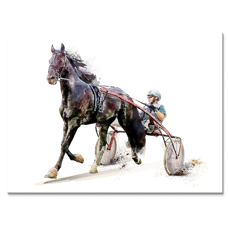 «Horse Race concurrence Derby Trotter III», reproduction d'art sur toile, H 24 po x l 36 po x P 1 po, Toile tendue