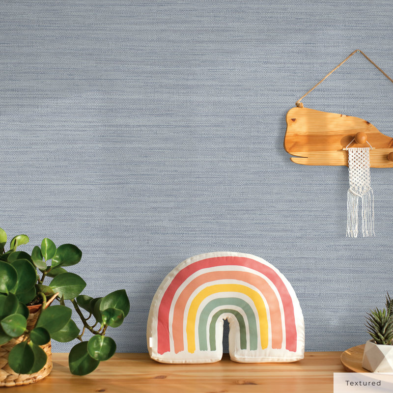 Papier peint adhésif texturé Montaldi, Bleu poudre