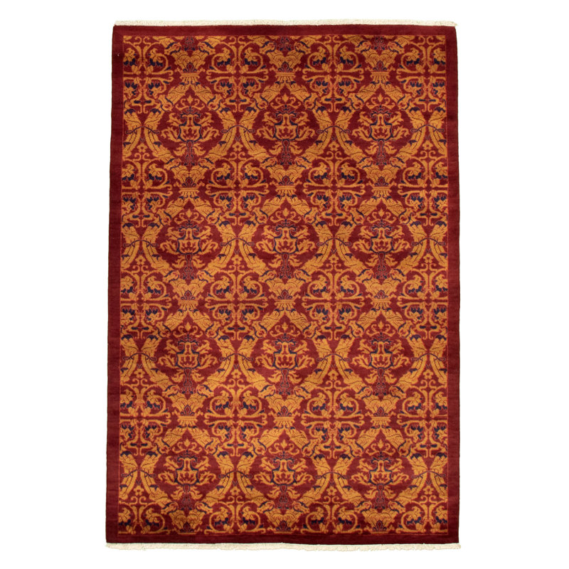 Tapis décoratif en laine noué à la main de conception unique 5 pi 1 po x 7 pi 6 po Broeker New Age 18/20 Pak Finest