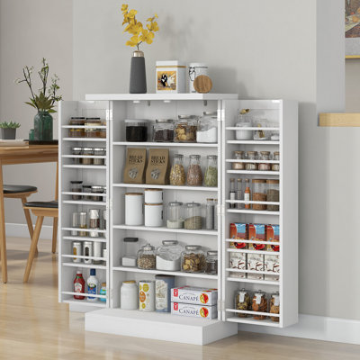 Armoire de cuisine 41 po avec 12 tablettes de porte, blanc, pour garde-manger pour essentiels Essentials, teinte blanche