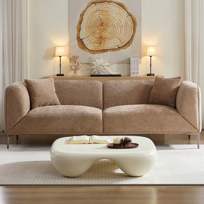 Modern Curved Upholstered Sofa