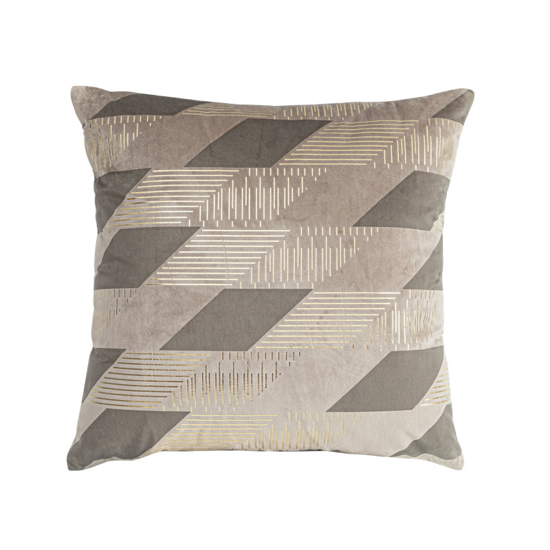 Gold Velvet Square Pillow Cover, Taupe