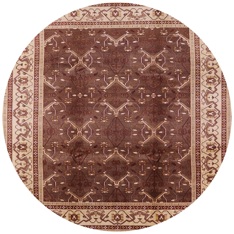 Tapis oriental rouge foncé / beige Chiles, Rond 7 pi