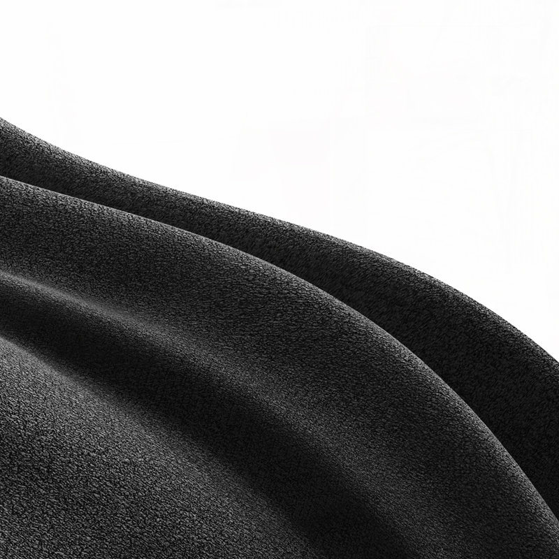 Fauteuil demi-tonneau rembourré et pivotant, Noir