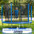 8 FT Steel Outdoor Trampoline Blue