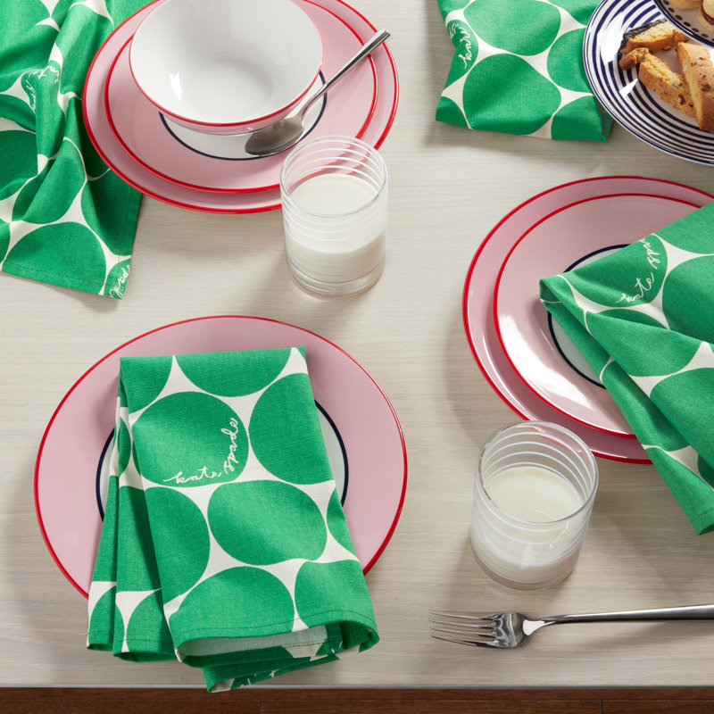 Loop And Dot 100% Cotton Square, Green/White