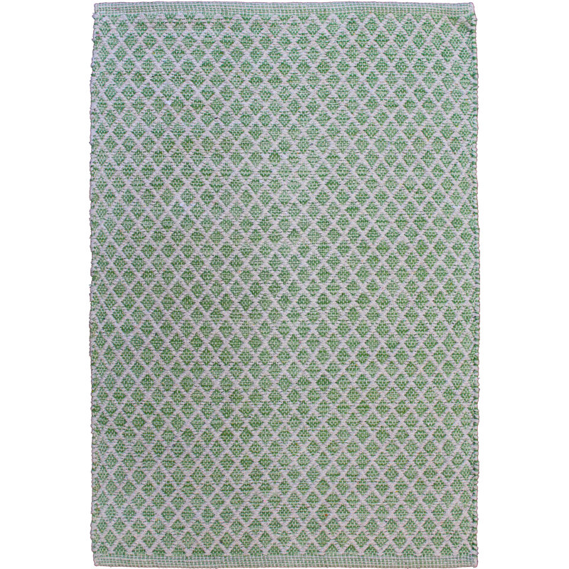 Tapis vert en coton Winfrey, Rectangle 4 pi x 5 pi 11 po