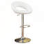 Ensemble de 2 tabourets de bar à hauteur réglable en similicuir blanc pour la cuisine et le bar