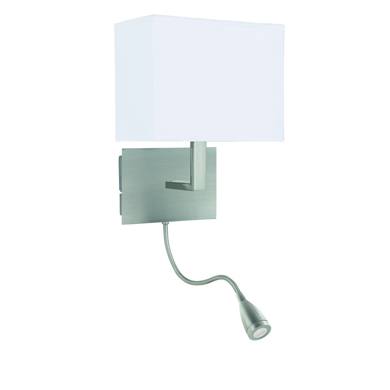 Valleystone Mild Steel LED Armed Sconce, Satin Silver