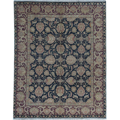 Tapis noir et rouge de haute qualité noué à la main