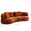 Canapé modulaire orange avec coussins amovibles, structure en tissu et en bois massif - Silhouette arrondie de style moderne, salon à 4 jets à assemblage facile, rembourrage en éponge haute densité, conception fendue pour divers