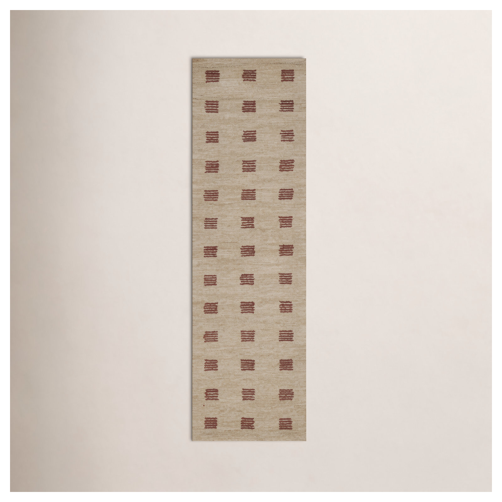 Lanora Hand Tufted Wool Red Rug, Runner 2'3" x 8'