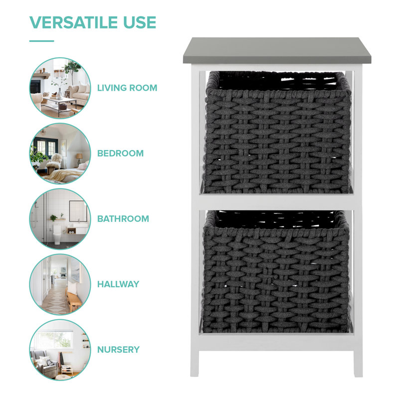 Evantia Solid Wood 36cm W 2 - Drawer Chest of Drawers