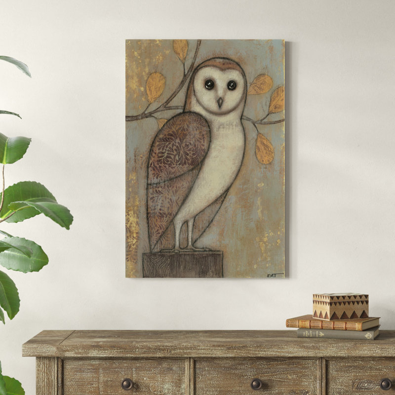 " Ornate Owl I " Painting Print, 36" H x 24" W x 1.25" D