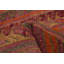 Tapis orange brûlé / mauve noué à la main de conception unique 3 pi 9 po x 4 pi 2 po Jocasta