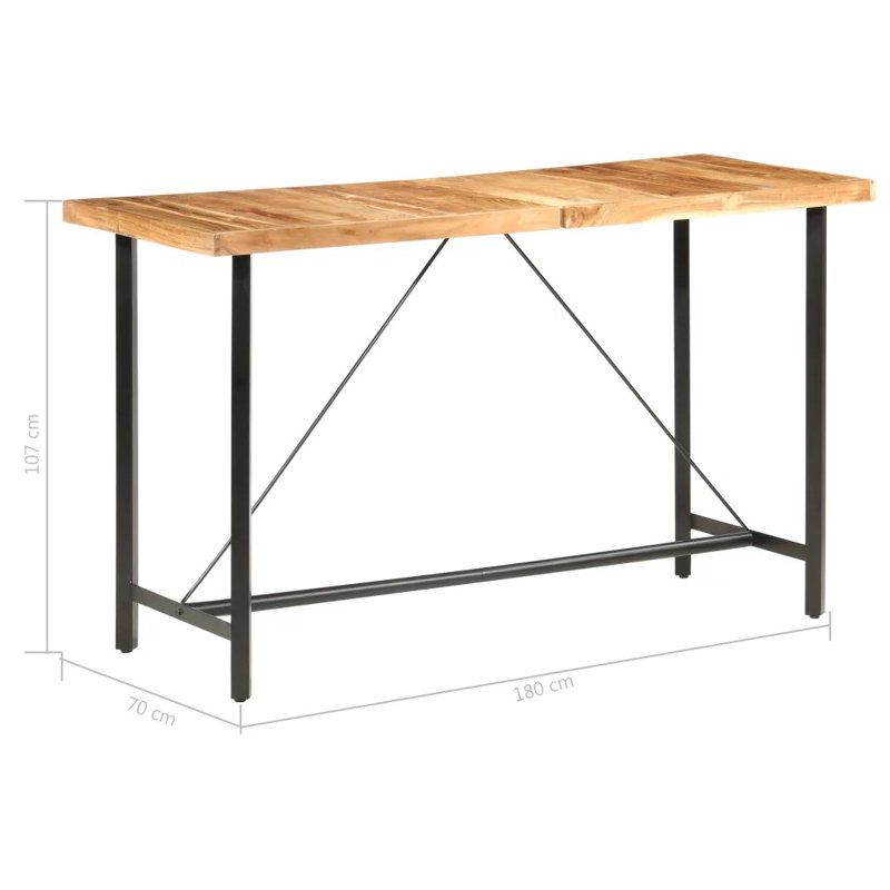 Hessler Acacia Solid Wood Top Dining Table