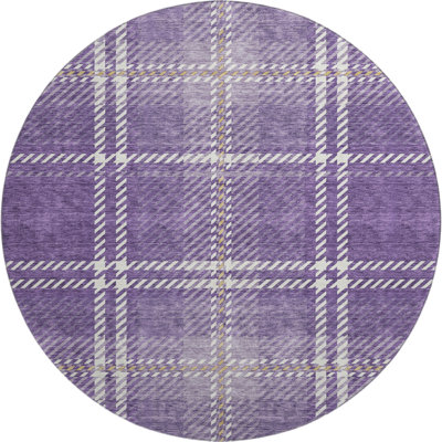 Premium Machine Washable Prisco Purple Rug