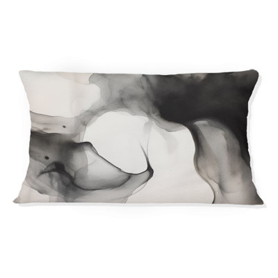 Coussin décoratif noir et blanc Pure Serenity II - Abstract Minimalisme